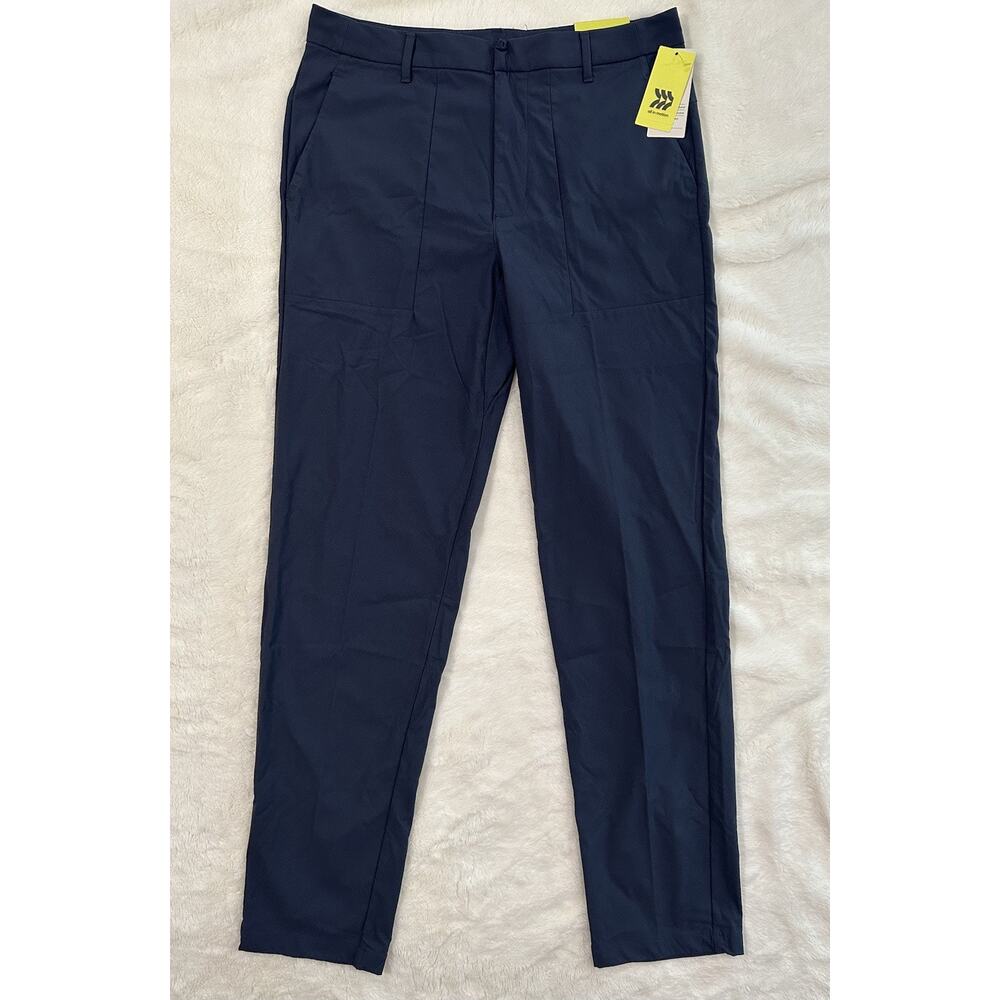 All In Motion Men's Size 32x32 Commuter Pants Navy Blue Adjustable Waistband NEW